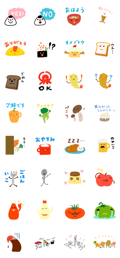 Fun & Cute Food Stickers Fun & Cute Food Stickers