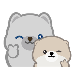 Blue Chubby Bear and Otter