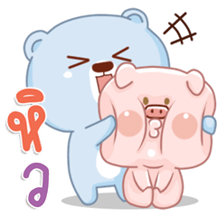 Blue Bear & Pink Pig (Big Stickers)