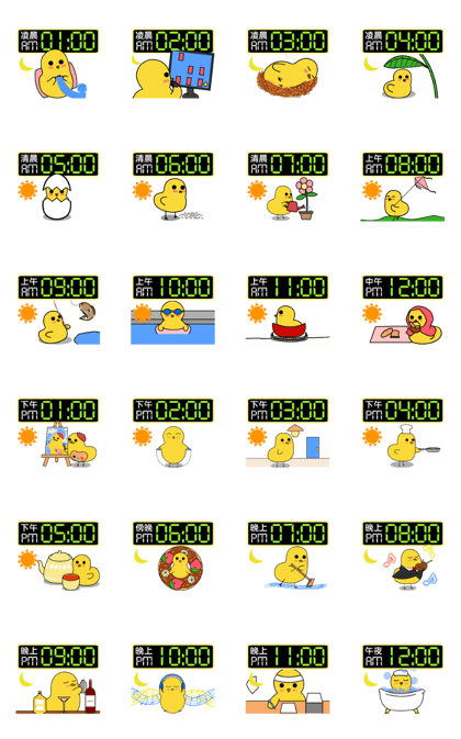 Chicken's daily life (time version)