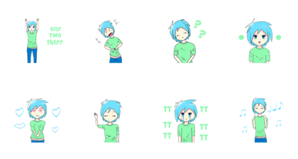 Blue Hair Boy Daily : Animated