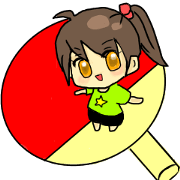 Sticker of girls who like table tennis