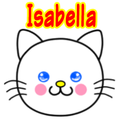 Isabella name sticker(Whimsical cat)