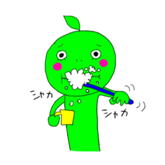 green apple-chan1