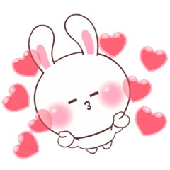 Happy cute rabbit's daily life