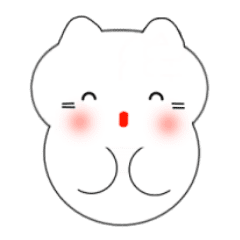 움직인다! 한국어 귀여운 하얀 고양이