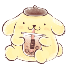 Line Official Stickers Pompompurin Watercolor Style Example With Gif Animation