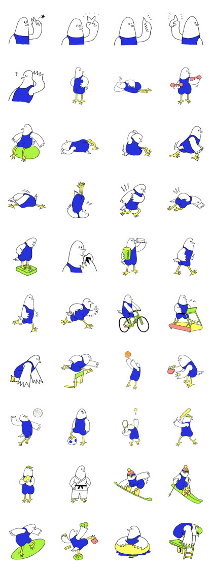 exercising bird