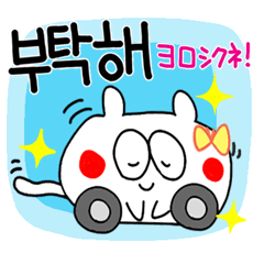 韓国語。可愛いネコ。(ニャニャ丸)