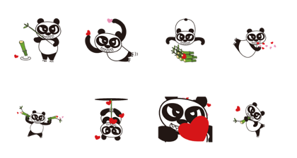 Angry Face Panda Heart Heart