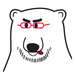 Beard glasses polar bear Sticker!