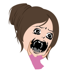 scary face girl sticker