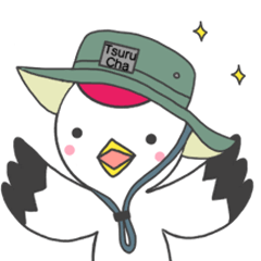 Cute crane sticker 2 (camping)