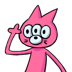 PINK 3 eyes cat