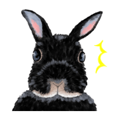 Family-friendly black rabbit sticker