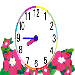 Floral analog clock