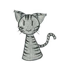 LINE cat cat cat stripe grey