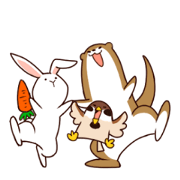 Otters and rabbits,sparrows Sticker