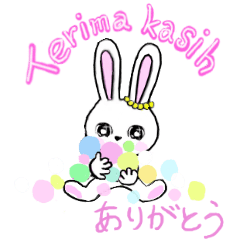 A cute rabbit sticker.
