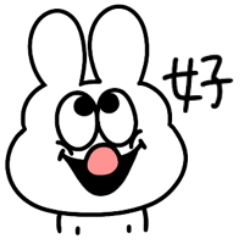 Fat rabbit face art sticker