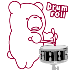 The bear "UGOKUMA" Plays a Percussion.