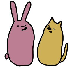 cat & rabbits fight