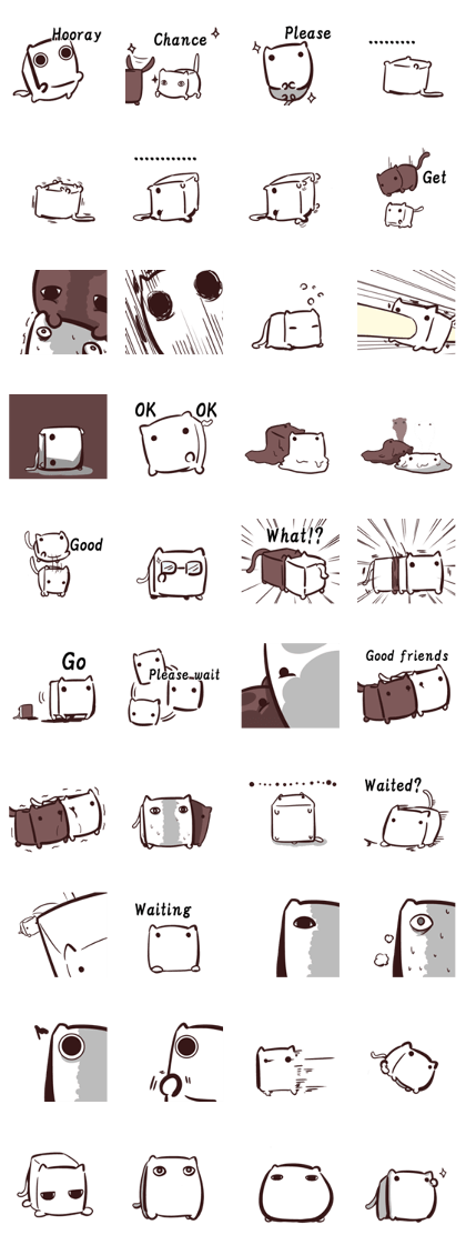 White and square cat English edition