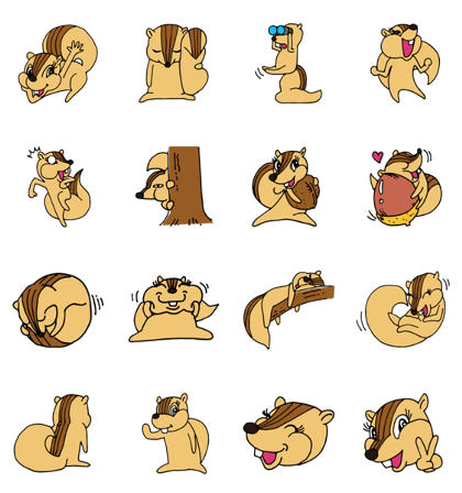 Chipmunk character Message sticker