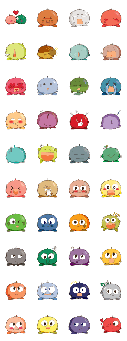 Fur Ball Stickers