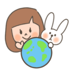 World & Rabbit & Japanese girl
