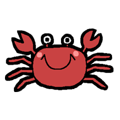 Crab and happy friends