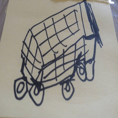 Sketch a shopping cart