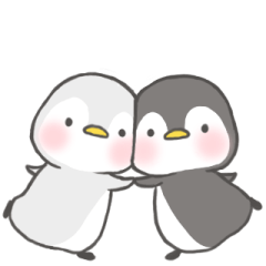 白ペンギンの幸せスタンプ③あまえんぼ