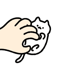 white cat move sticker