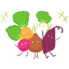 vegetables with legs sticker