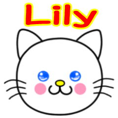 Lily name sticker(Whimsical cat)