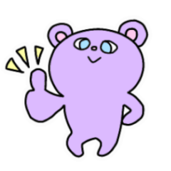 Pastel animals Purple bear