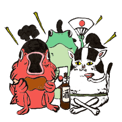 One Piece 鯉と猫と蛙の着ぐるみーずlineスタンプ発売 snow flakes garden One Piece 鯉と猫と蛙の着ぐるみーずlineスタンプ発売 snow flakes garden