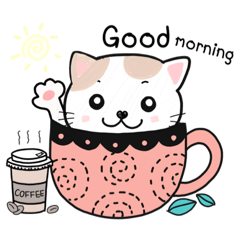 Cat in a Cup : Sweet Pastel (English)