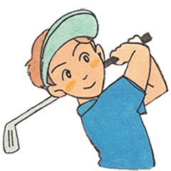 golf stamp watercolor touch boys