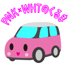 Cute car series [Pink-White car]
