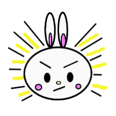 eyebrow rabbit everyday Sticker