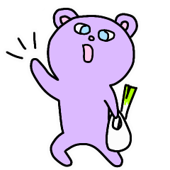 Pastel animals Purple bear Osaka dialect