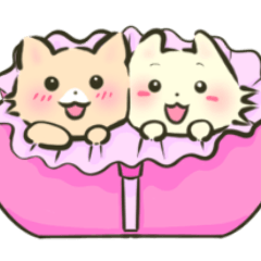 Kitten Nyanko and puppy Wanko