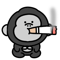 A surreal mini gorilla flying away