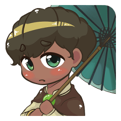 Piakpoon the rainy boy with umbrella