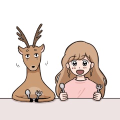 Shika and her deer friend