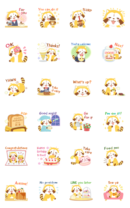 LINE Official Stickers - Rascal's Tea Time Stickers
