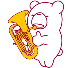 The bear "UGOKUMA" He plays a Euphonium.