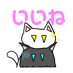 Black leisure cat and White leisure cat